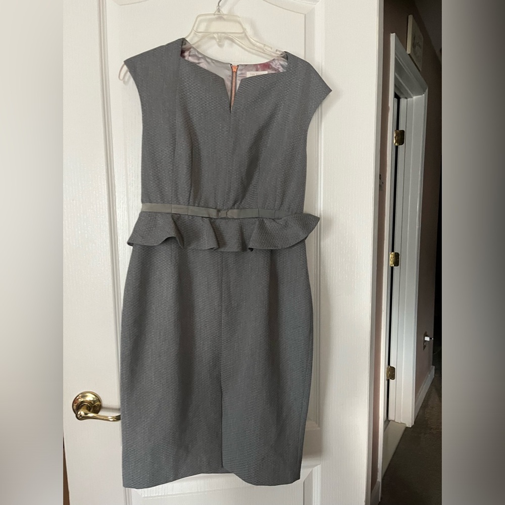 Ted Baker London Gray Peplum Dress
